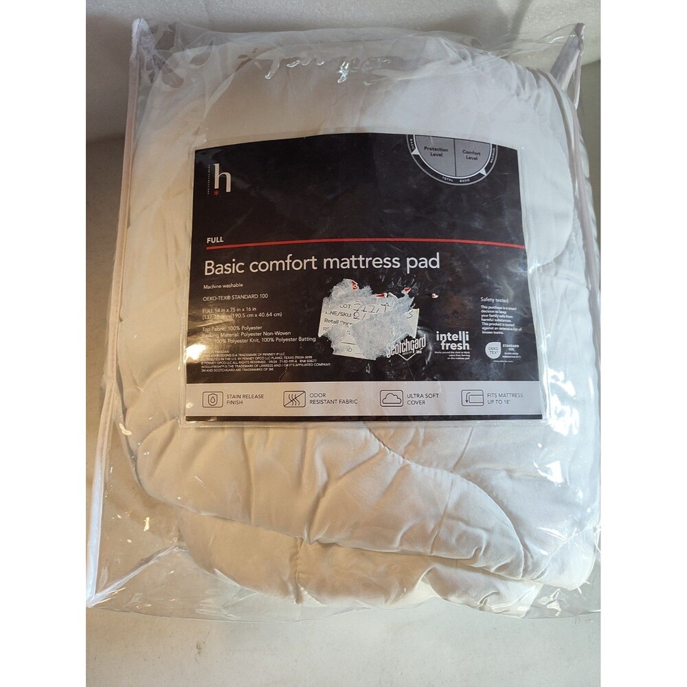Home Expressions Basic Comfort Mattress Pad Scotchgard Full Size (1235)